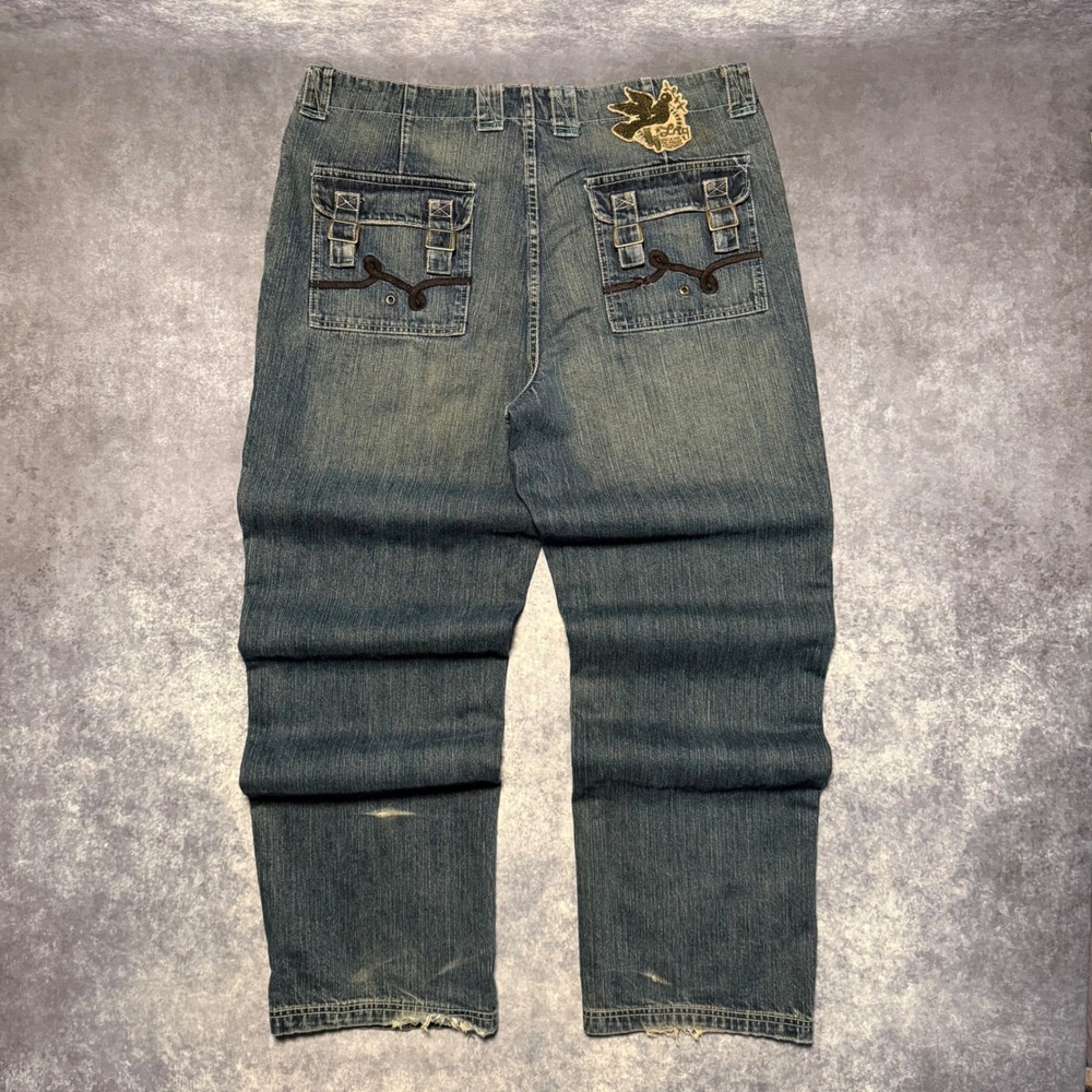 LRG Surplus Research Group Men 38 Utility Denim Jeans Blue Medium Wash Y2K Baggy